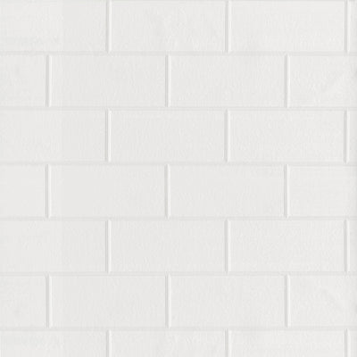 product image of Galley White Subway Tile Paintable Wallpaper by Brewster Home Fashions 537