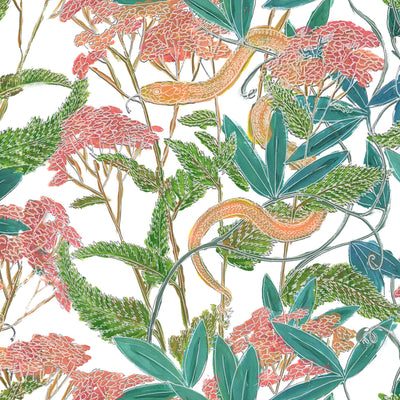 product image for Garden Snake Wallpaper in White 58