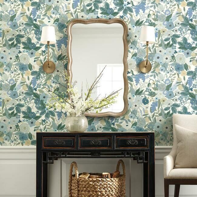media image for Garden Party Wallpaper in Blues from the Rifle Paper Co. Collection by York Wallcoverings 231