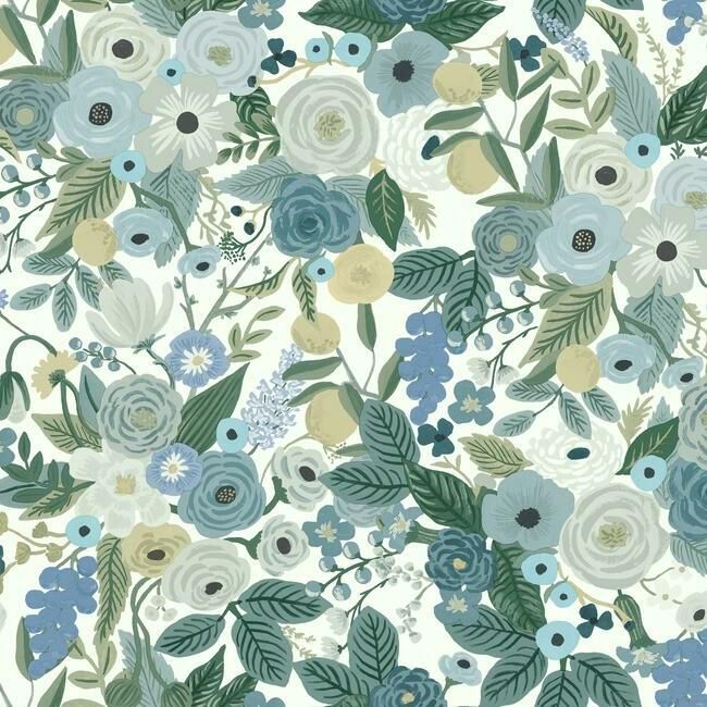 media image for sample garden party wallpaper in blues from the rifle paper co collection by york wallcoverings 1 239
