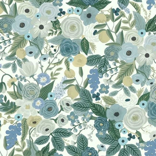 media image for sample garden party wallpaper in blues from the rifle paper co collection by york wallcoverings 1 287
