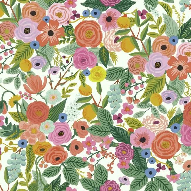 media image for Garden Party Wallpaper in Coral and Orange from the Rifle Paper Co. Collection by York Wallcoverings 228