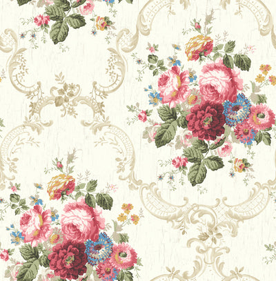 product image of sample garden cameo wallpaper in classic rose from the spring garden collection by wallquest 1 551