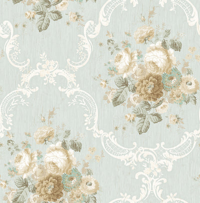 product image of sample garden cameo wallpaper in dusty blue from the spring garden collection by wallquest 1 557