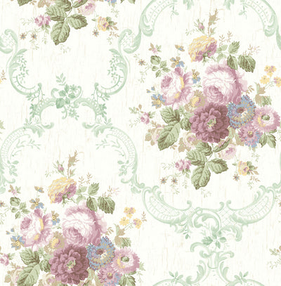 product image of Garden Cameo Wallpaper in Violet from the Spring Garden Collection by Wallquest 592