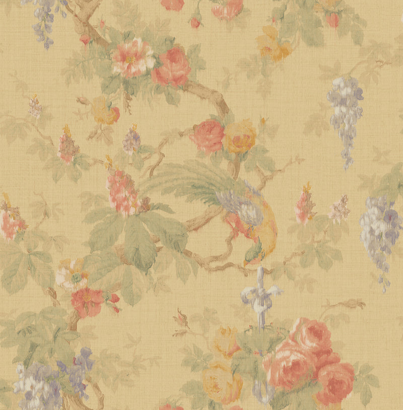 media image for Garden Linen Wallpaper in Neutrals and Multi from the Watercolor Florals Collection by Mayflower Wallpaper 291