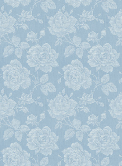 product image of sample garden rose wallpaper in true blue from the spring garden collection by wallquest 1 526