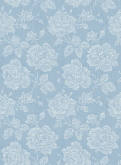 product image of Garden Rose Wallpaper in True Blue from the Spring Garden Collection by Wallquest 57