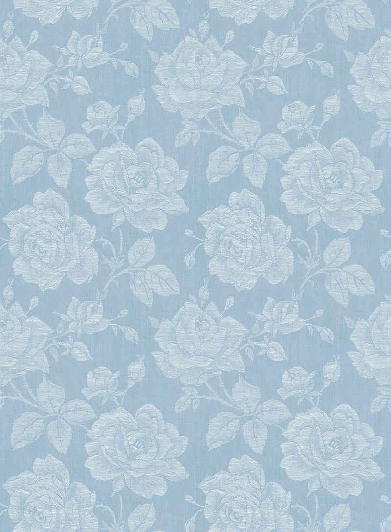 media image for Garden Rose Wallpaper in True Blue from the Spring Garden Collection by Wallquest 222