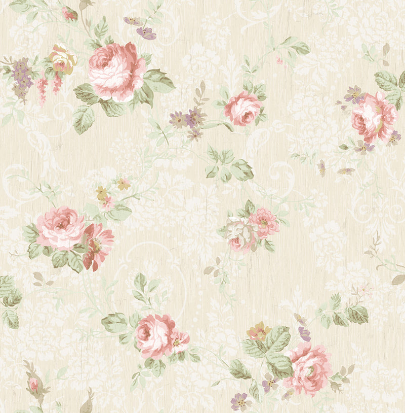 media image for Garden Trail Wallpaper in Blush from the Spring Garden Collection by Wallquest 249
