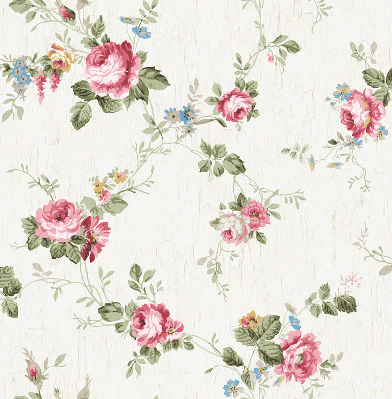 media image for Garden Trail Wallpaper in Classic Rose from the Spring Garden Collection by Wallquest 294