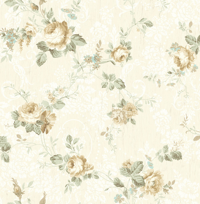 media image for Garden Trail Wallpaper in Soft Neutral from the Spring Garden Collection by Wallquest 226