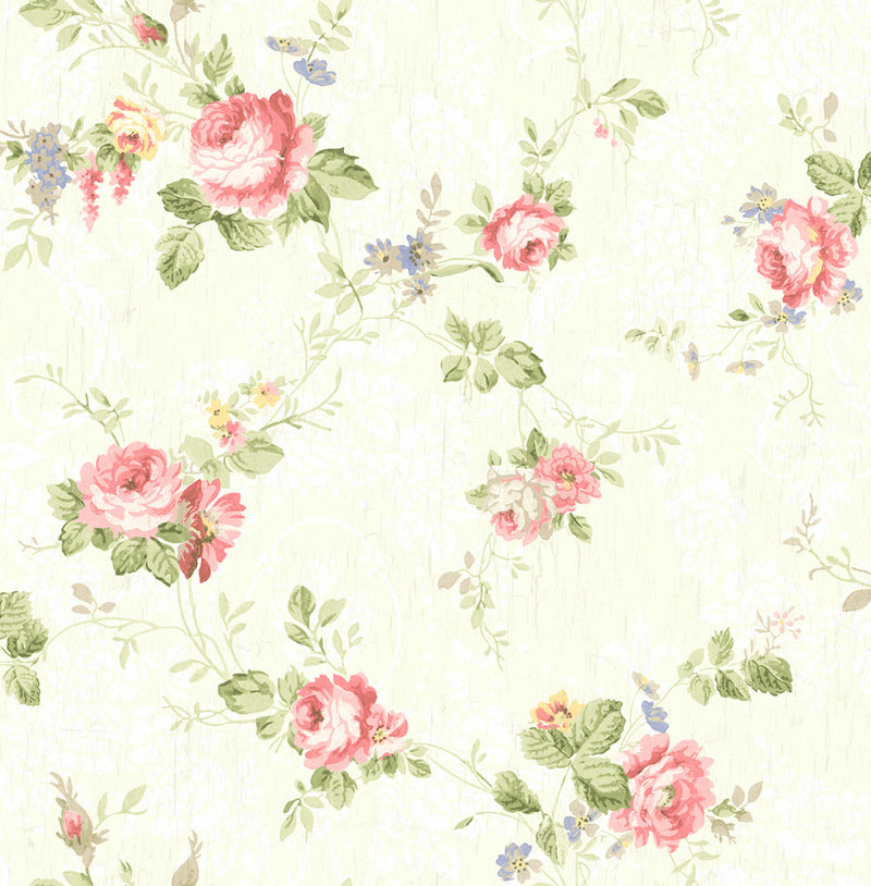 media image for Garden Trail Wallpaper in Springtime from the Spring Garden Collection by Wallquest 247
