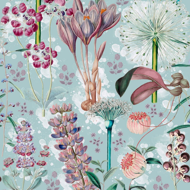 media image for Garden of Eden Wallpaper in Aquamarine from the Florilegium Collection by Mind the Gap 29