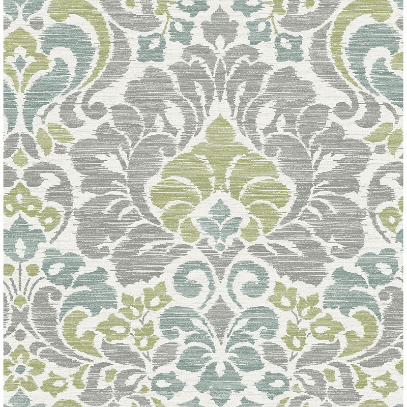 media image for Garden of Eden Damask Wallpaper in Green from the Celadon Collection by Brewster Home Fashions 213