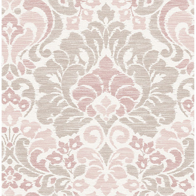 product image of sample garden of eden damask wallpaper in pink from the celadon collection by brewster home fashions 1 545