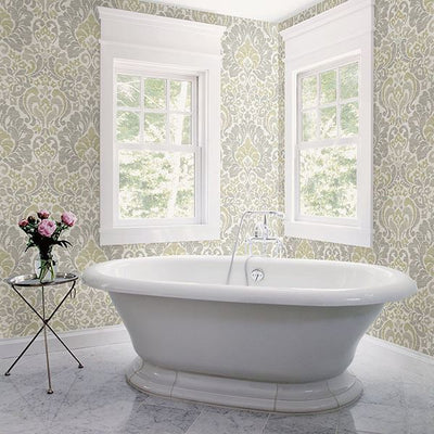 product image for Garden of Eden Damask Wallpaper in Yellow from the Celadon Collection by Brewster Home Fashions 65