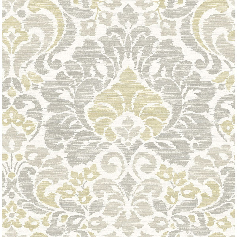 media image for Garden of Eden Damask Wallpaper in Yellow from the Celadon Collection by Brewster Home Fashions 280