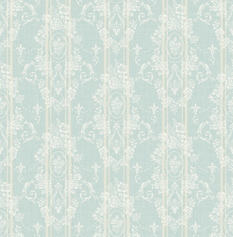 media image for Gated Garden Wallpaper in Soft Blue from the Spring Garden Collection by Wallquest 26