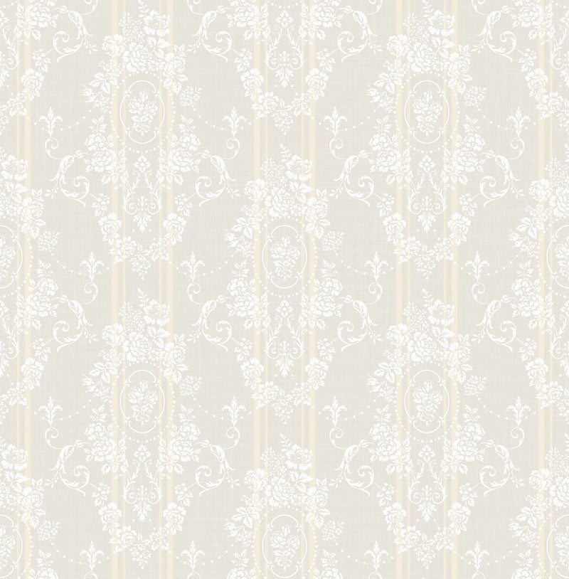 media image for sample gated garden wallpaper in soft neutral from the spring garden collection by wallquest 1 247