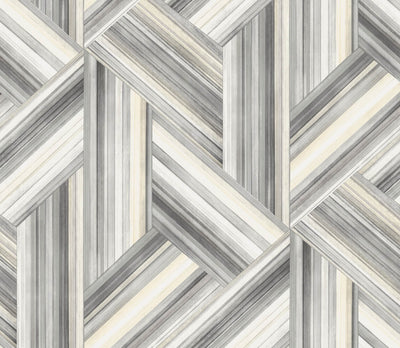 product image of Geo Inlay Wallpaper in Cove Grey and Carrara from the Living With Art Collection by Seabrook Wallcoverings 592