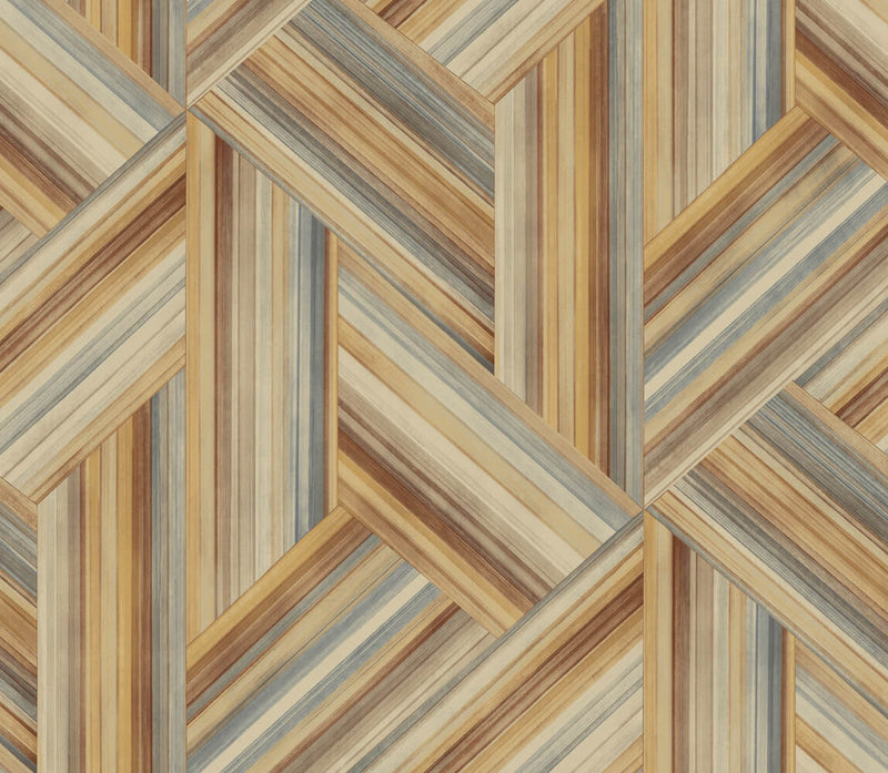 media image for Geo Inlay Wallpaper in Saddle Brown and Steel from the Living With Art Collection by Seabrook Wallcoverings 273