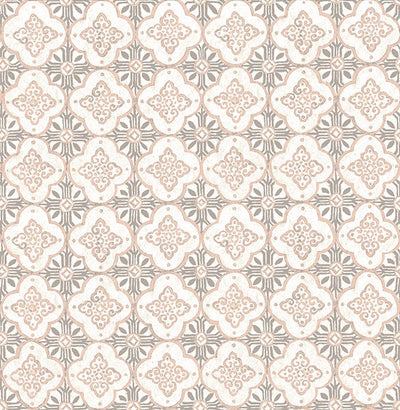 product image of sample geo pink quatrefoil wallpaper from the kismet collection by brewster home fashions 1 519