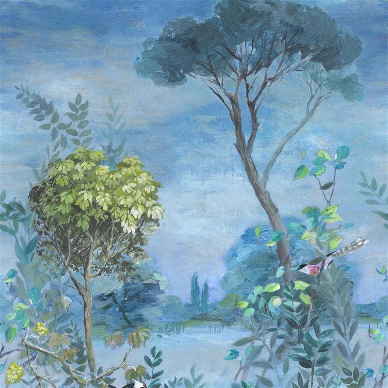 media image for sample giardino segreto scene 1 wall mural in delft from the mandora collection by designers guild 1 278