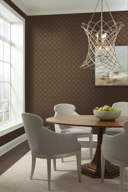 media image for Gilded Wallpaper in Walnut from the Moderne Collection by Stacy Garcia for York Wallcoverings 238