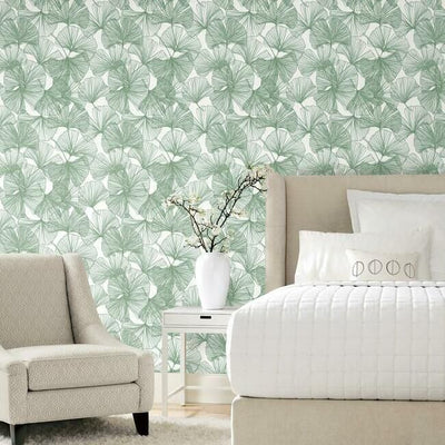 product image for Gingko Leaves Peel & Stick Wallpaper in Green by RoomMates for York Wallcoverings 77