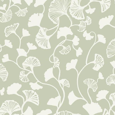 product image of sample gingko trail wallpaper in green from the botanical dreams collection by candice olson for york wallcoverings 1 571