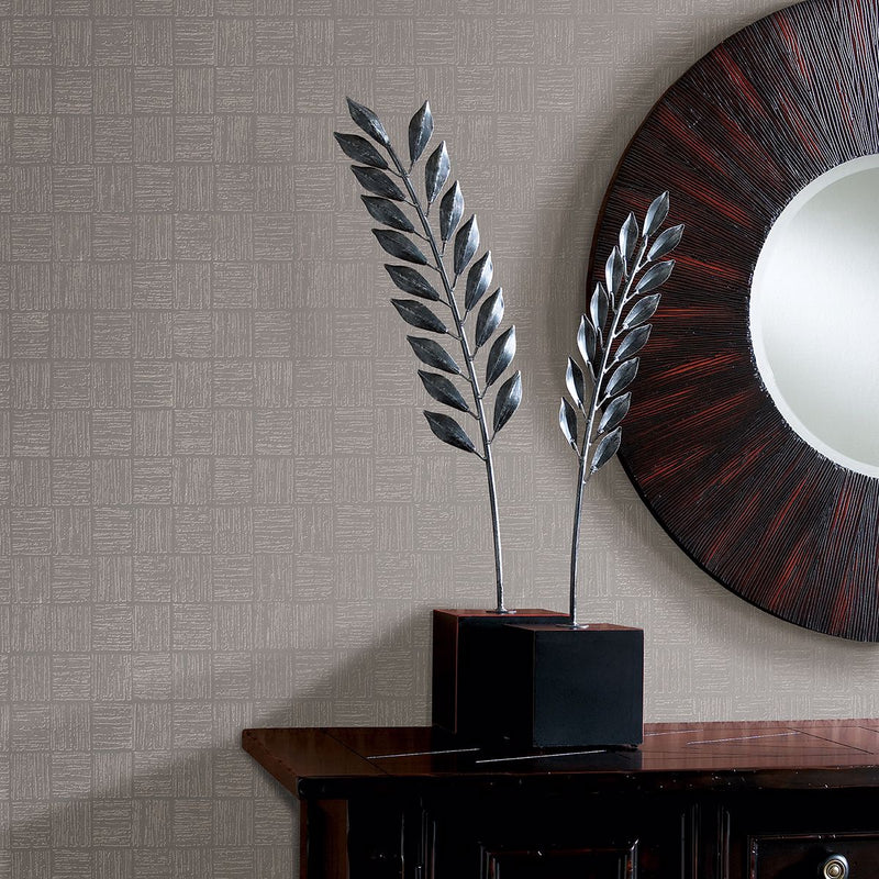 media image for Glint Distressed Geometric Wallpaper in Silver from the Polished Collection by Brewster Home Fashions 242