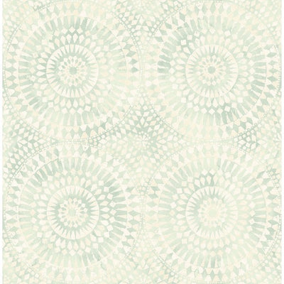 product image of sample glisten circles wallpaper in soft pearlescent blue by seabrook wallcoverings 1 555