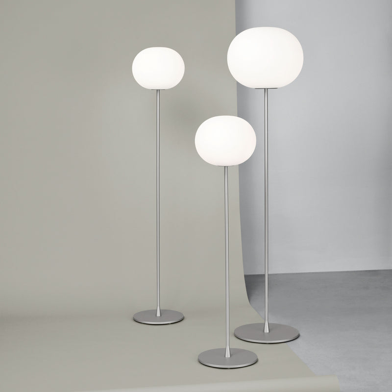 media image for Glo-Ball Glass and steel Floor Lighting in Various Colors & Sizes 292