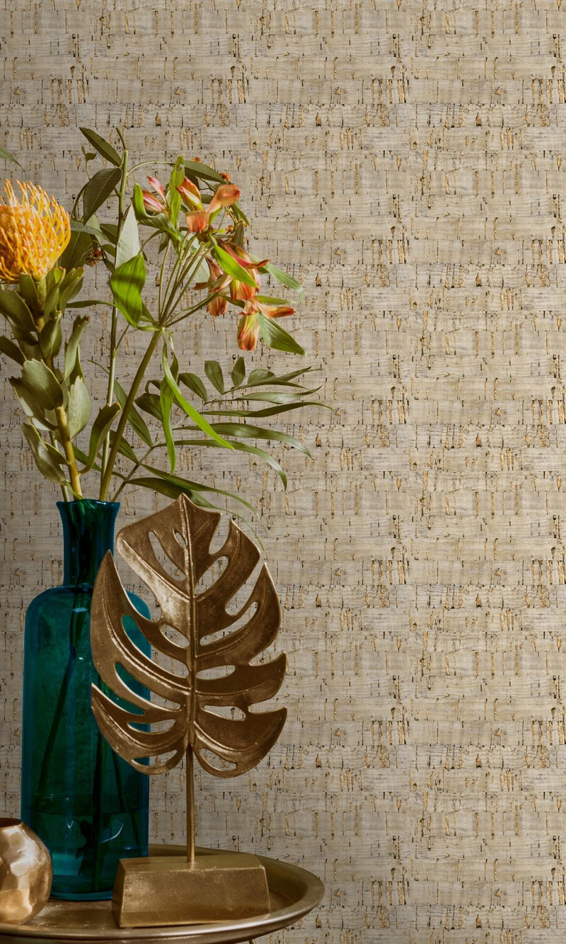 media image for Suber Cork-Like Gold Wallpaper by Walls Republic 29