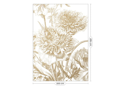 product image for Gold Metallic Wall Mural in Engraved Flowers White by Kek Amsterdam 20