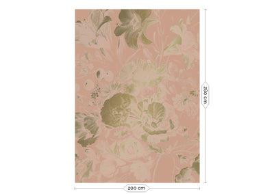 product image for Gold Metallic Wall Mural in Golden Age Flowers Nude by Kek Amsterdam 61