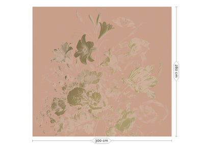 product image for Gold Metallic Wall Mural in Golden Age Flowers Nude by Kek Amsterdam 96
