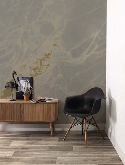 product image for Gold Metallic Wall Mural in Marble Grey by Kek Amsterdam 82