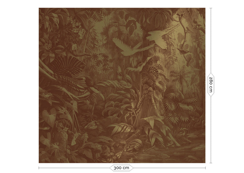 media image for Gold Metallic Wall Mural in Tropical Landscapes Rust by Kek Amsterdam 221