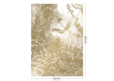 product image for Gold Metallic Wall Mural in Tropical Landscapes White by Kek Amsterdam 75