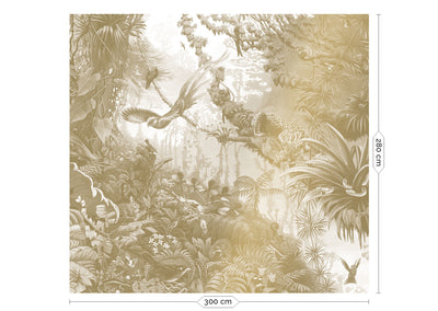 product image for Gold Metallic Wall Mural in Tropical Landscapes White by Kek Amsterdam 99