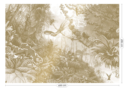 product image for Gold Metallic Wall Mural in Tropical Landscapes White by Kek Amsterdam 32