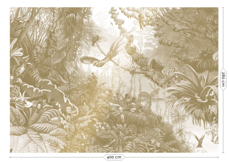 media image for Gold Metallic Wall Mural in Tropical Landscapes White by Kek Amsterdam 254