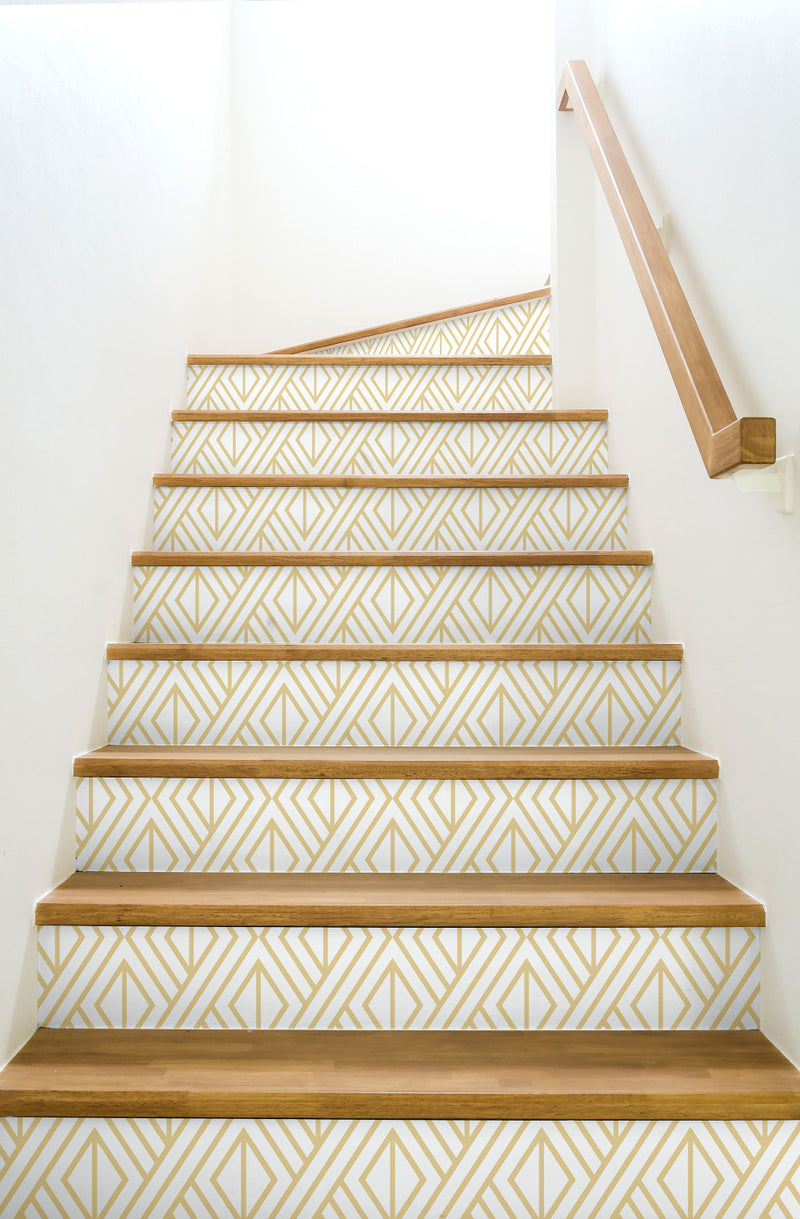 Shop Gold Geo PeelandStick Wallpaper in Gold and White Burke Decor