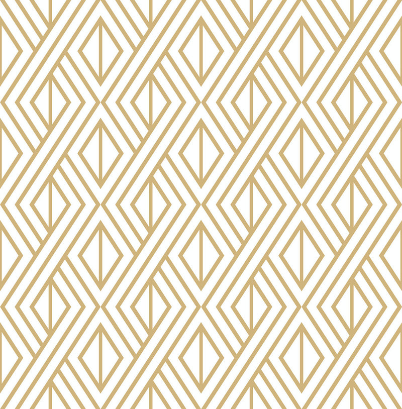 media image for Gold Geo Peel-and-Stick Wallpaper in Gold and White by NextWall 264