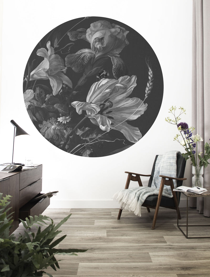 media image for Golden Age Flowers Wallpaper Circle by KEK Amsterdam 264