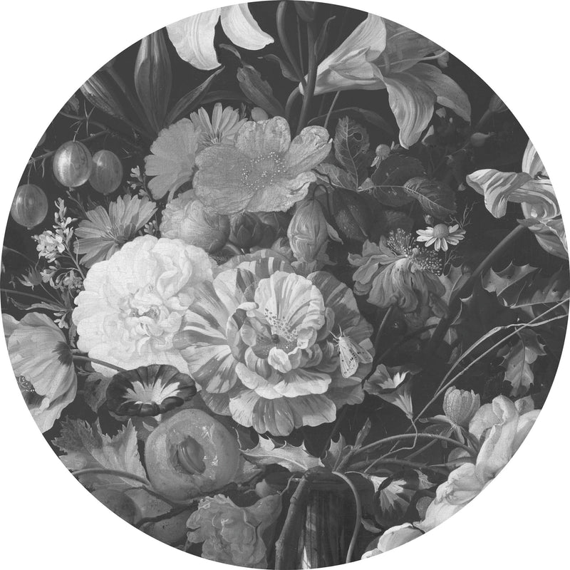media image for Golden Age Flowers Wallpaper Circle in Grey by KEK Amsterdam 266