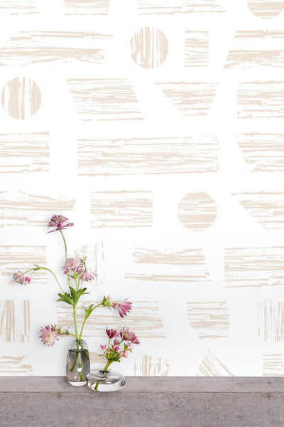 product image for Goldendale Wallpaper in Taupe on White by Thatcher Studio 15