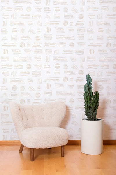product image for Goldendale Wallpaper in Taupe on White by Thatcher Studio 56